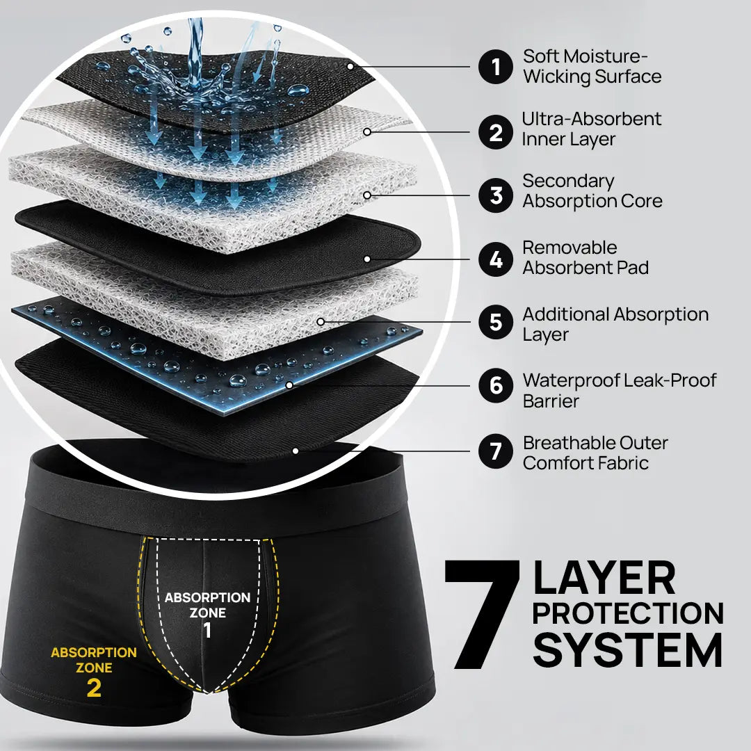 Dryluxe™ – Comfortable Leak-Resistant Boxer Underwear