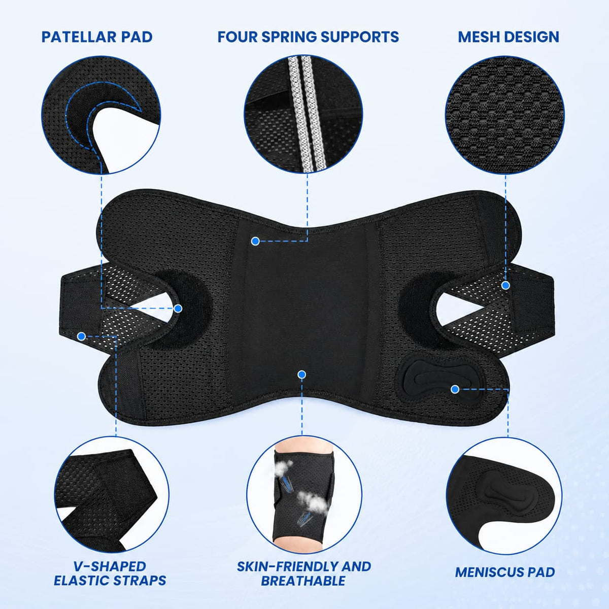 Kneovara™ – Rodillera Ortopédica Estabilizadora con Soportes Laterales