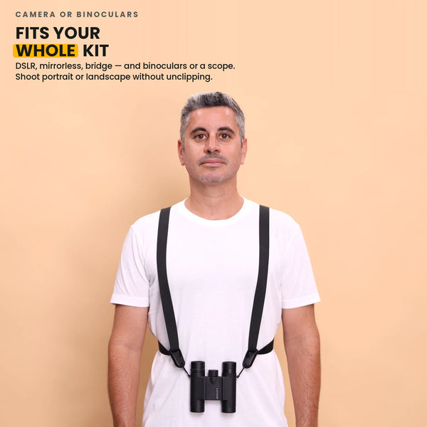 ViewStrap™ – Practical chest strap for cameras & binoculars