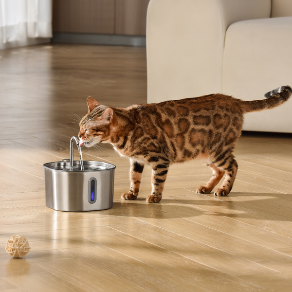 HydraPurr™ – 2.2L Stainless Steel Cat Water Fountain