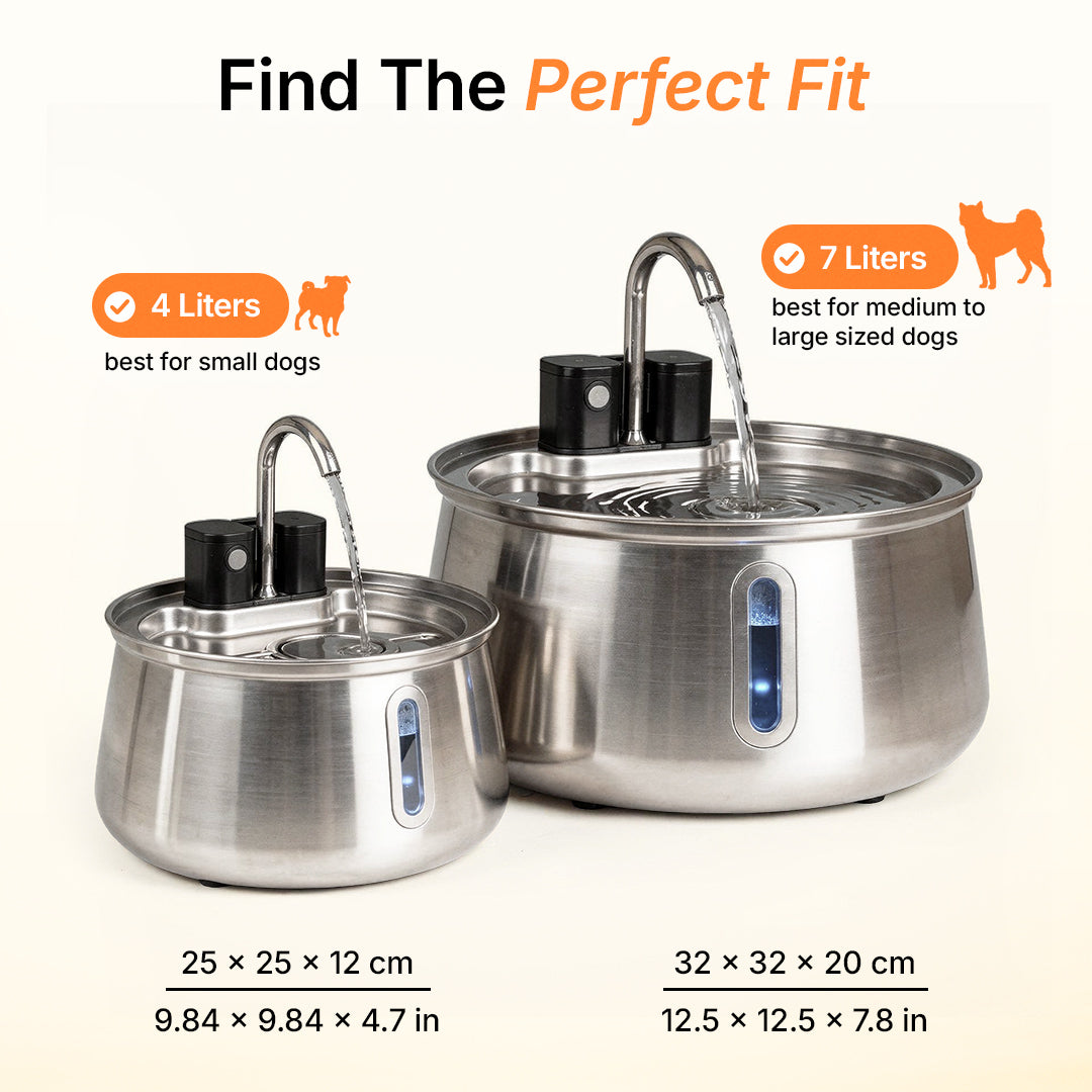 HydraPurr™ – 2.2L Stainless Steel Cat Water Fountain