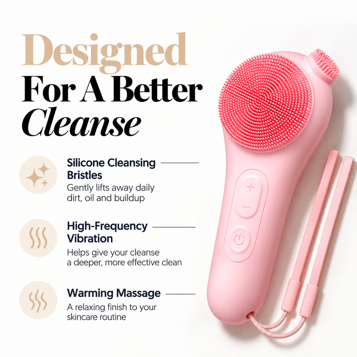 Dermaluxe™ – Cepillo facial sónico para una piel suave y limpia