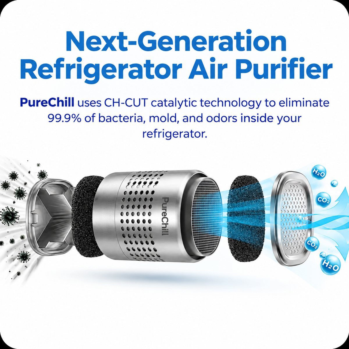 PureChill™ – Air Purifier for Refrigerator & Fresh Food Storage