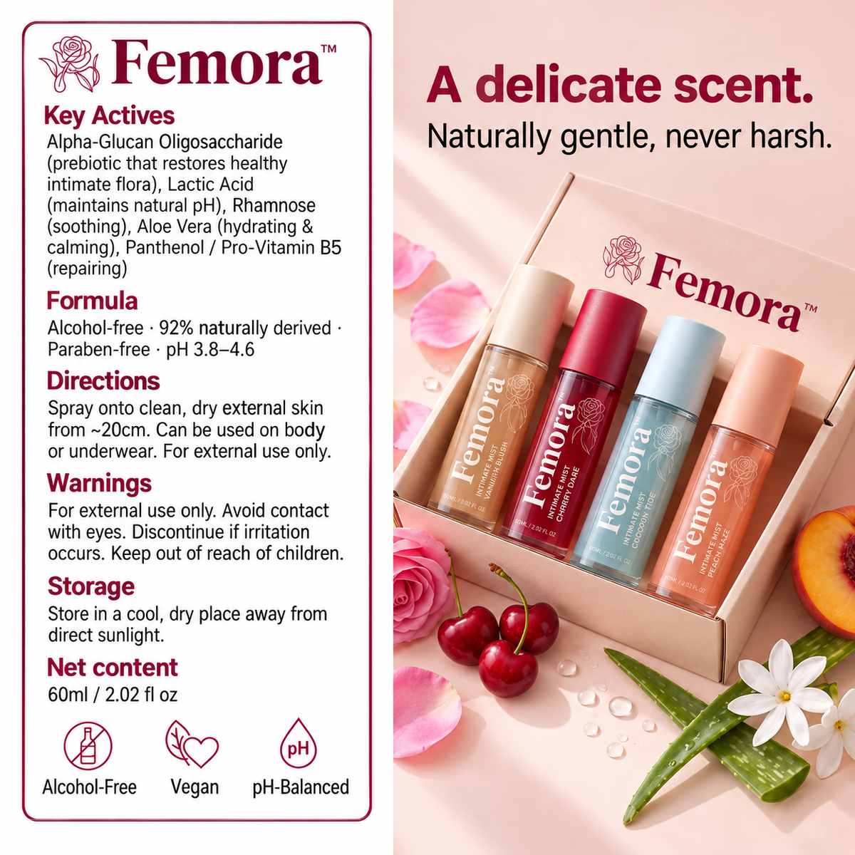 Femora™ – Prebiotic Intimate Comfort & Freshness Mist