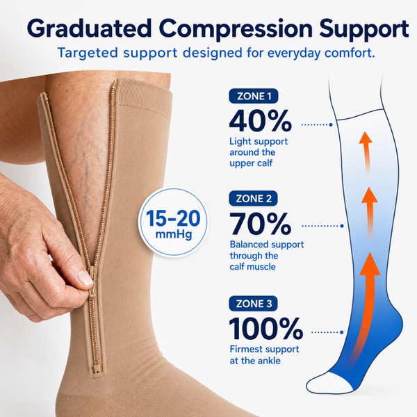 CompressVera™ – Zip-Up Compression Socks for Support & Comfort
