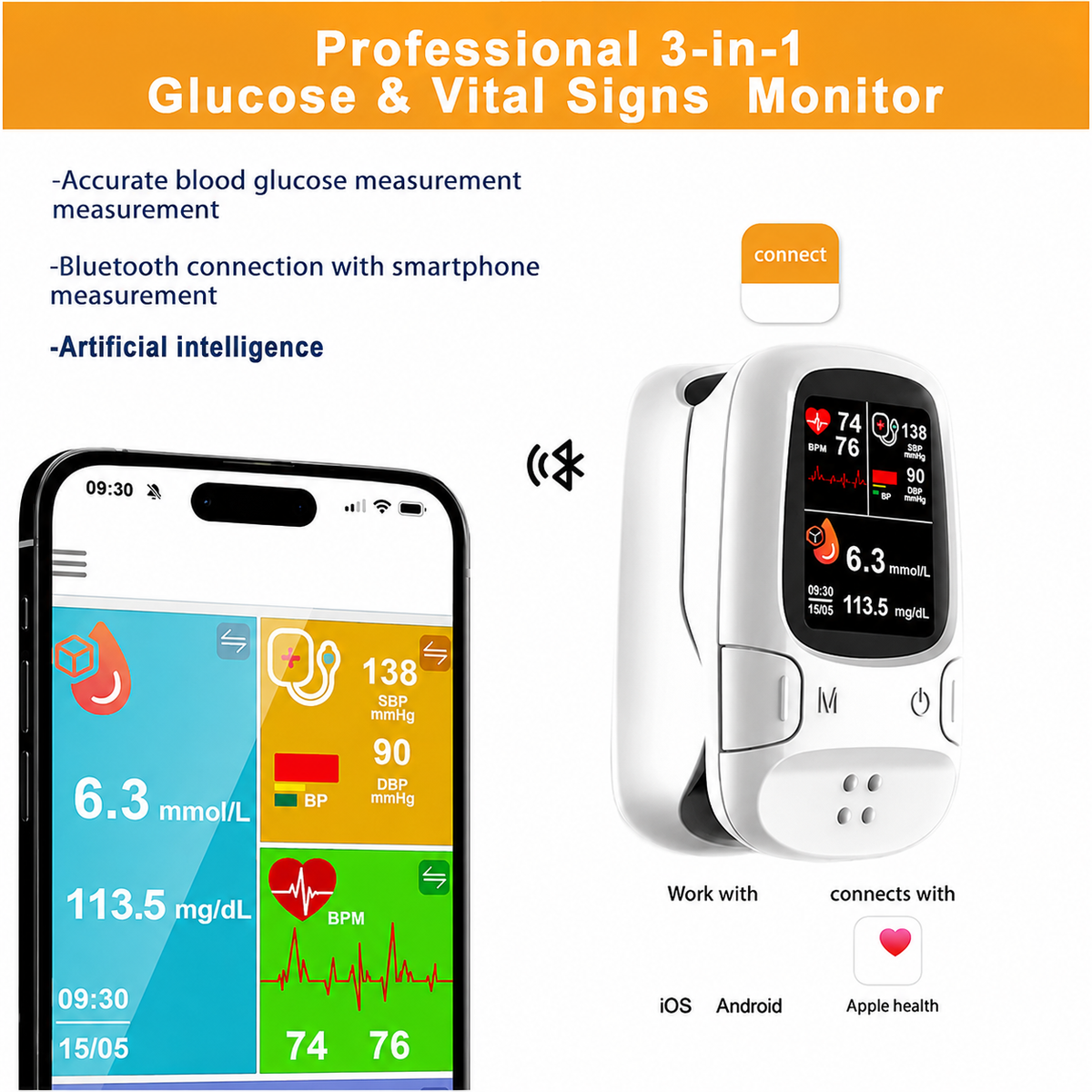 VitalSense™ Health Monitor – For Simple &amp; Contact-Free Measurements