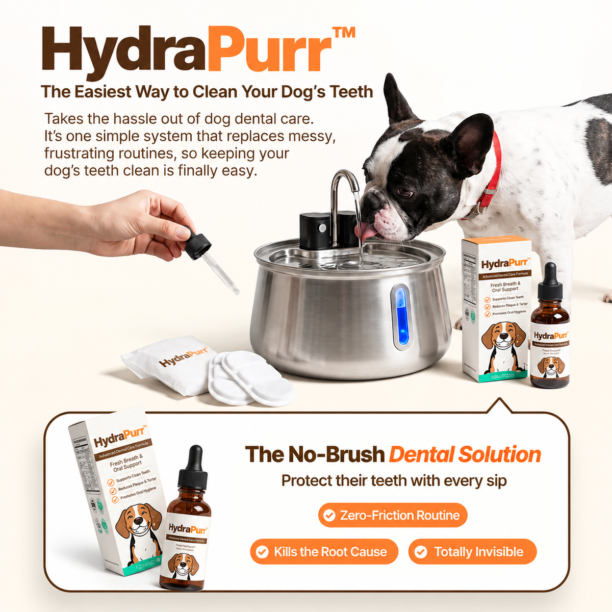HydraPurr™ – 2.2L Stainless Steel Cat Water Fountain