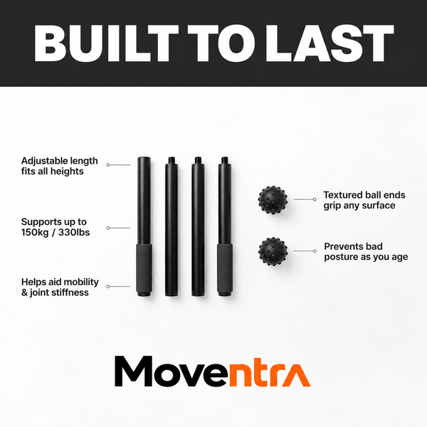 Moventra™ – Bastón de movilidad profesional para fuerza y estiramiento