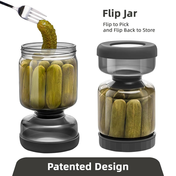PickleViva™ – Easy-Serve Pickle Jar With Built-In Separator
