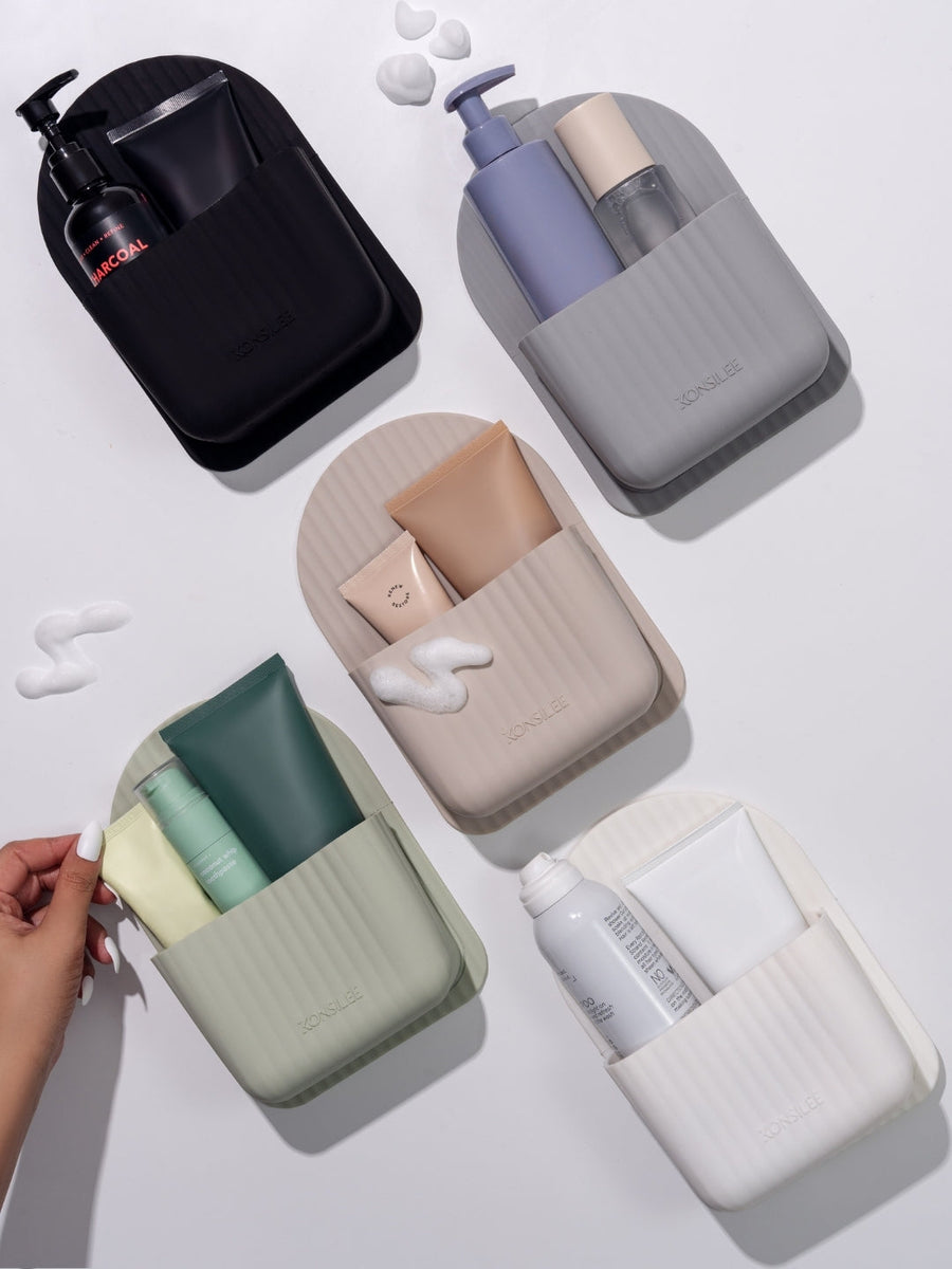 AquaNest™ – Silicone Adhesive Shower Caddy with Drainage