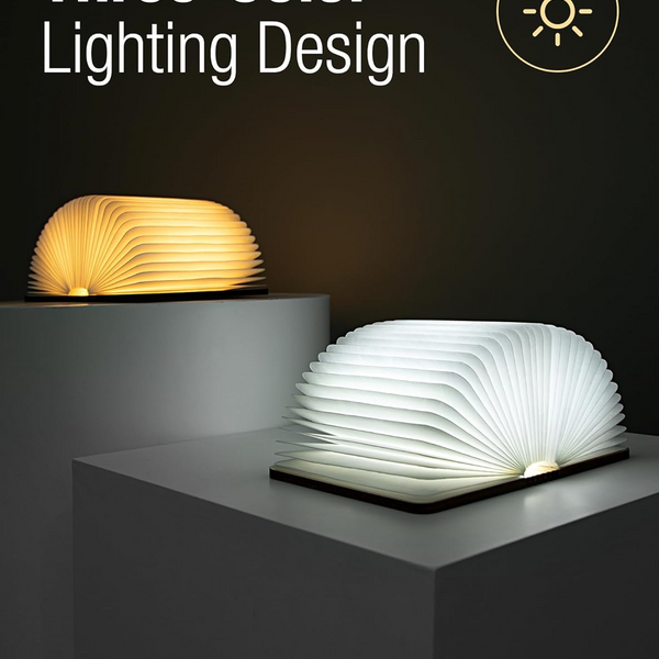 Foldlume™ – Magnetic Wooden Book Lamp With LED Lighting
