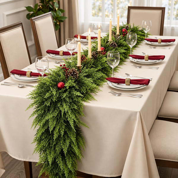 Pinevera™ – Real Touch Cedar Garland Two-Pack Décor