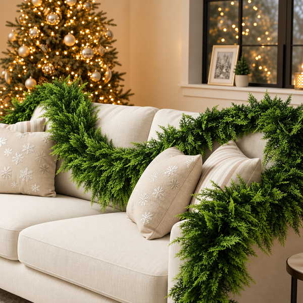 Pinevera™ – Real Touch Cedar Garland Two-Pack Décor