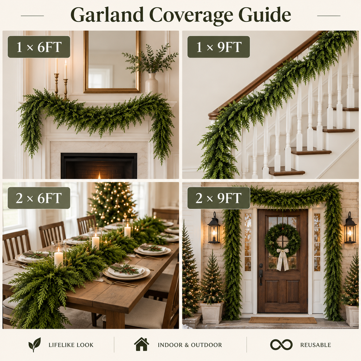 Pinevera™ – Real Touch Cedar Garland Two-Pack Décor