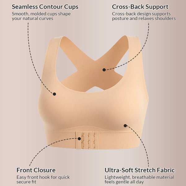 PosturaVela™ Cross Back Bra for Supportive Comfort