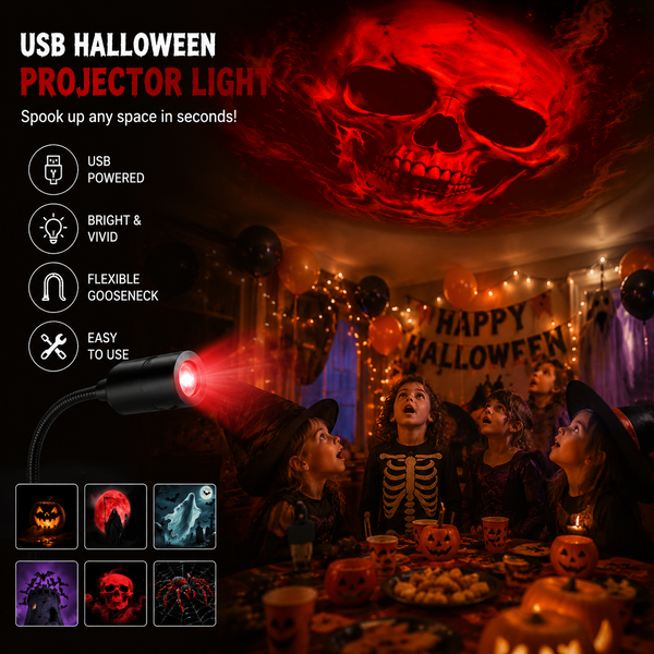 SpookLume™ HD Halloween Projector – 6 Spooky Themes for Instant Halloween Atmosphere