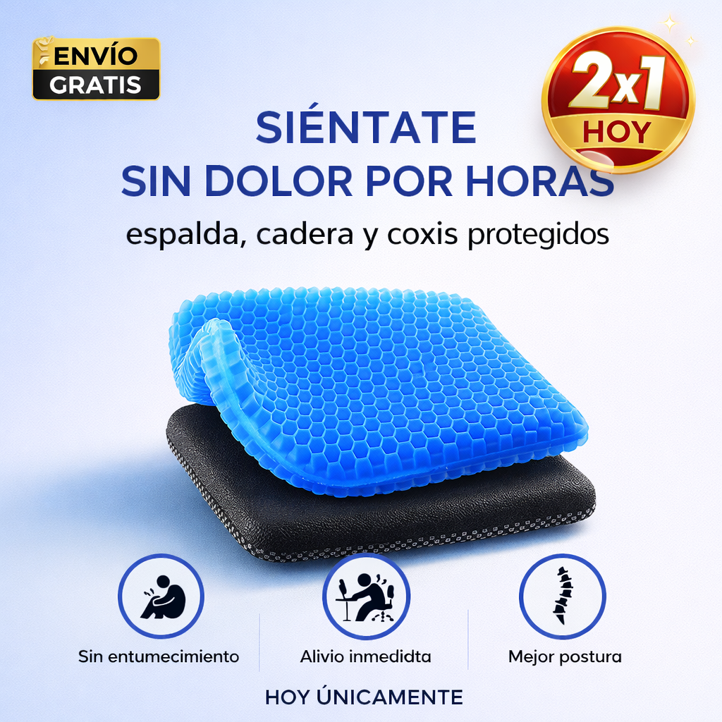 Gelvanta™ – Cojín Ergonómico de Gel para Lumbar y Cóccix
