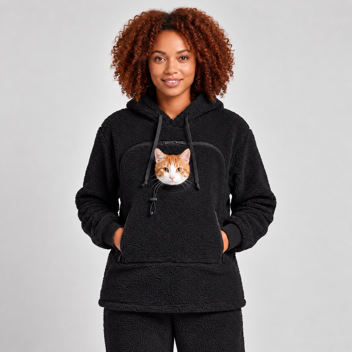 PurrNest™ Cozy Pet-Carrying Sherpa Hoodie