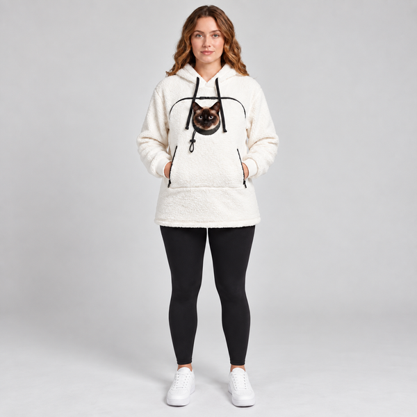 PurrNest™ Cozy Pet-Carrying Sherpa Hoodie