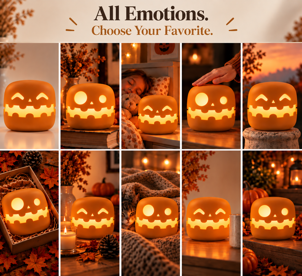 Pumpelle™ – Cute Pumpkin LED Night Light for Bedrooms