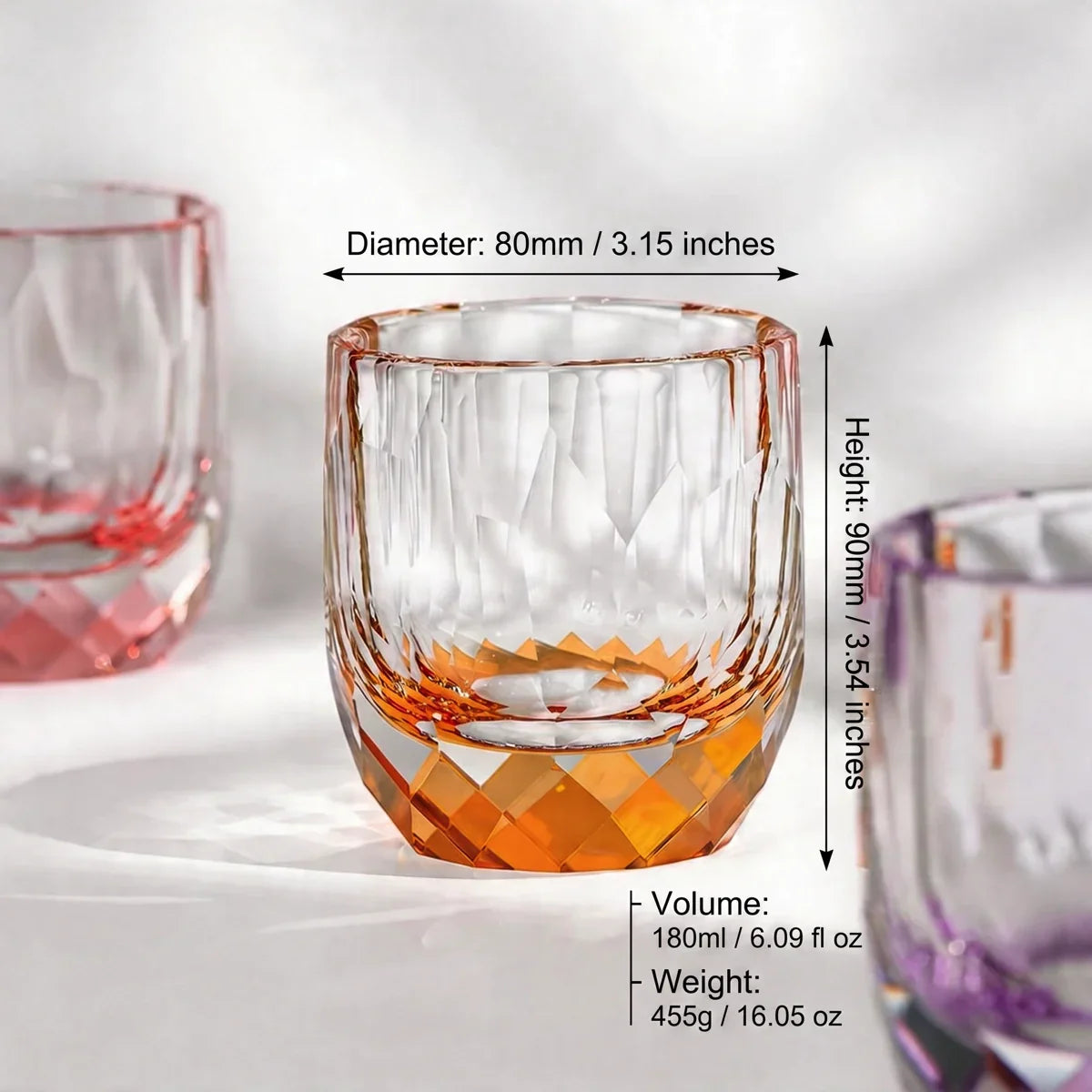 Crystora™ – Hand-Cut Crystal Old Fashioned Whiskey Glass