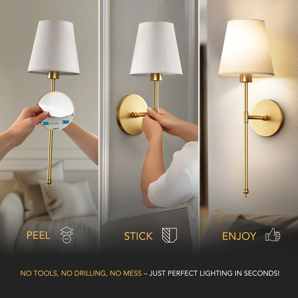 Aurevia™ – Stylish Cordless Wall Sconces Set of Two