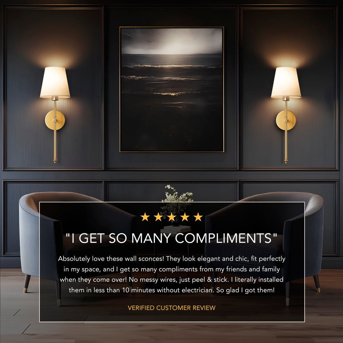 Aurevia™ – Stylish Cordless Wall Sconces Set of Two