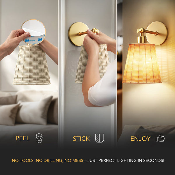 NaturaGlow™ – Stylish Wireless Wall Sconce for Home Décor