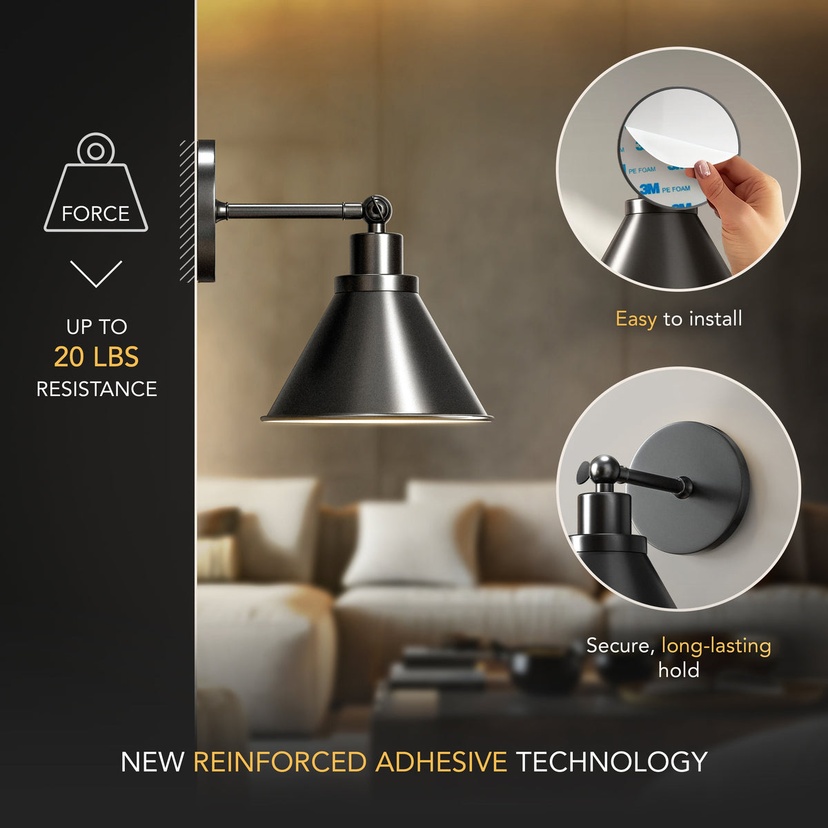Industra™ – Stylish Industrial Cordless Wall Sconce for Homes