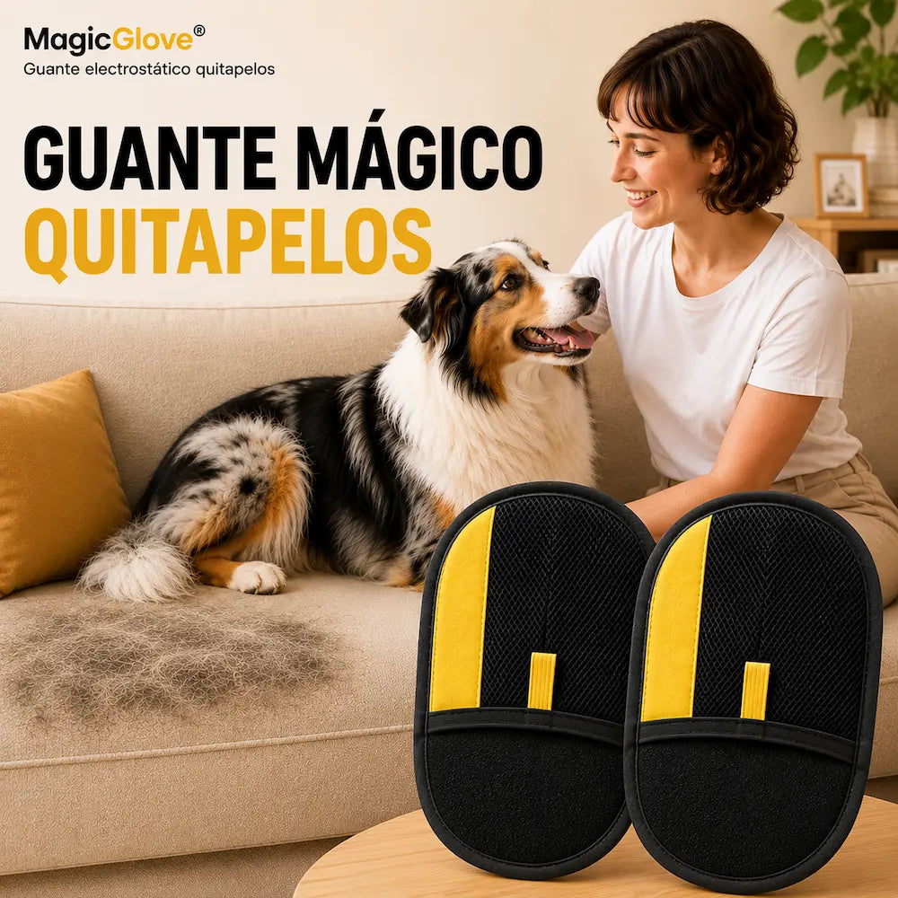Peluvia™ – Guante Electrostático Quitapelos para Mascotas