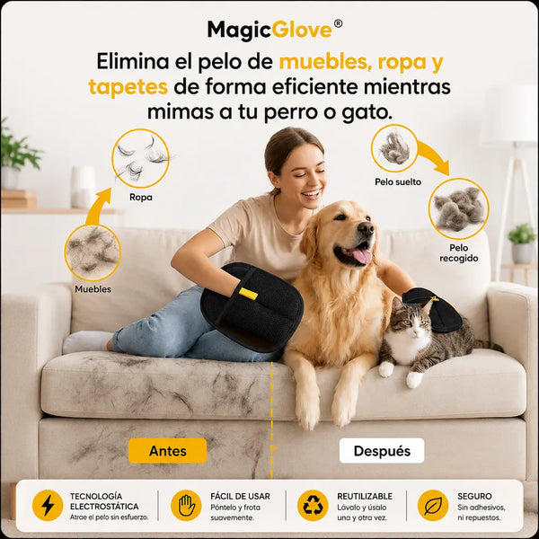 Peluvia™ – Guante Electrostático Quitapelos para Mascotas
