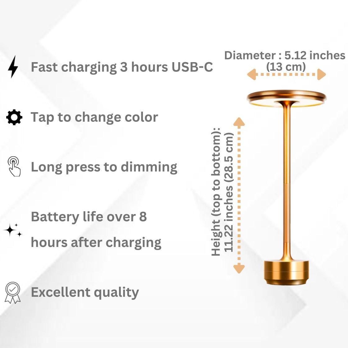 Lunavelle™ – Elegant Cordless LED Stockholm Table Lamp