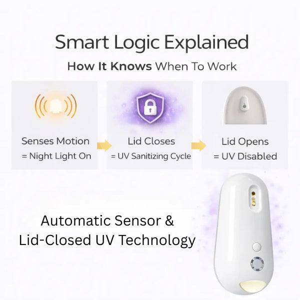Hygienelle™ – UV Toilet Sanitizer with Smart Night Light