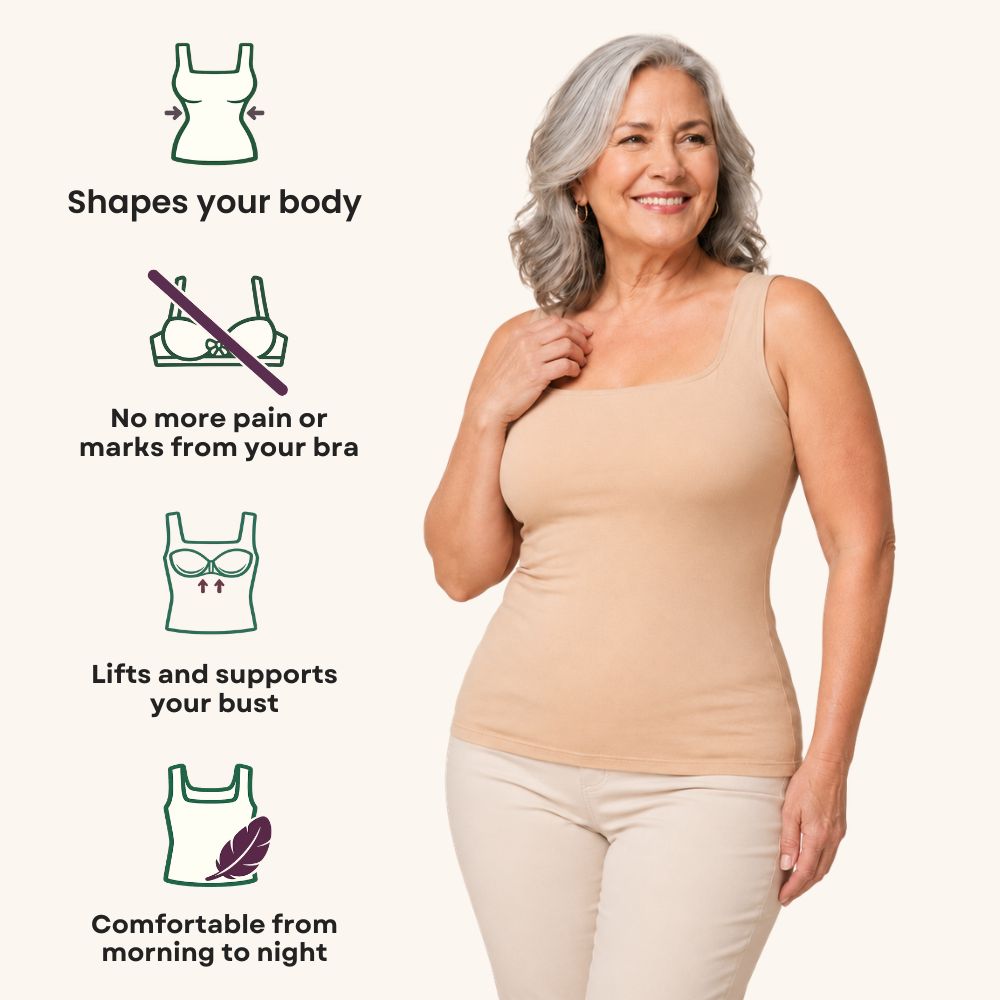 Elavelle™ – Camiseta moldeadora favorecedora con copas de sujetador integradas
