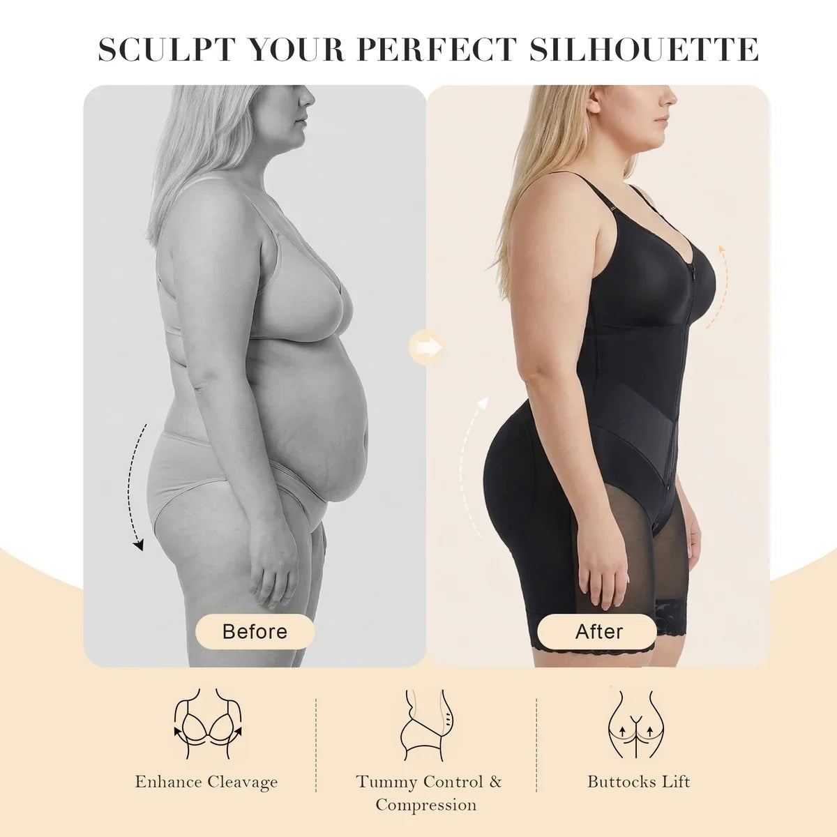 Curvelle™ – Faja moldeadora con control abdominal para una silueta favorecedora