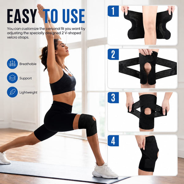 Kneovara™ – Rodillera Ortopédica Estabilizadora con Soportes Laterales