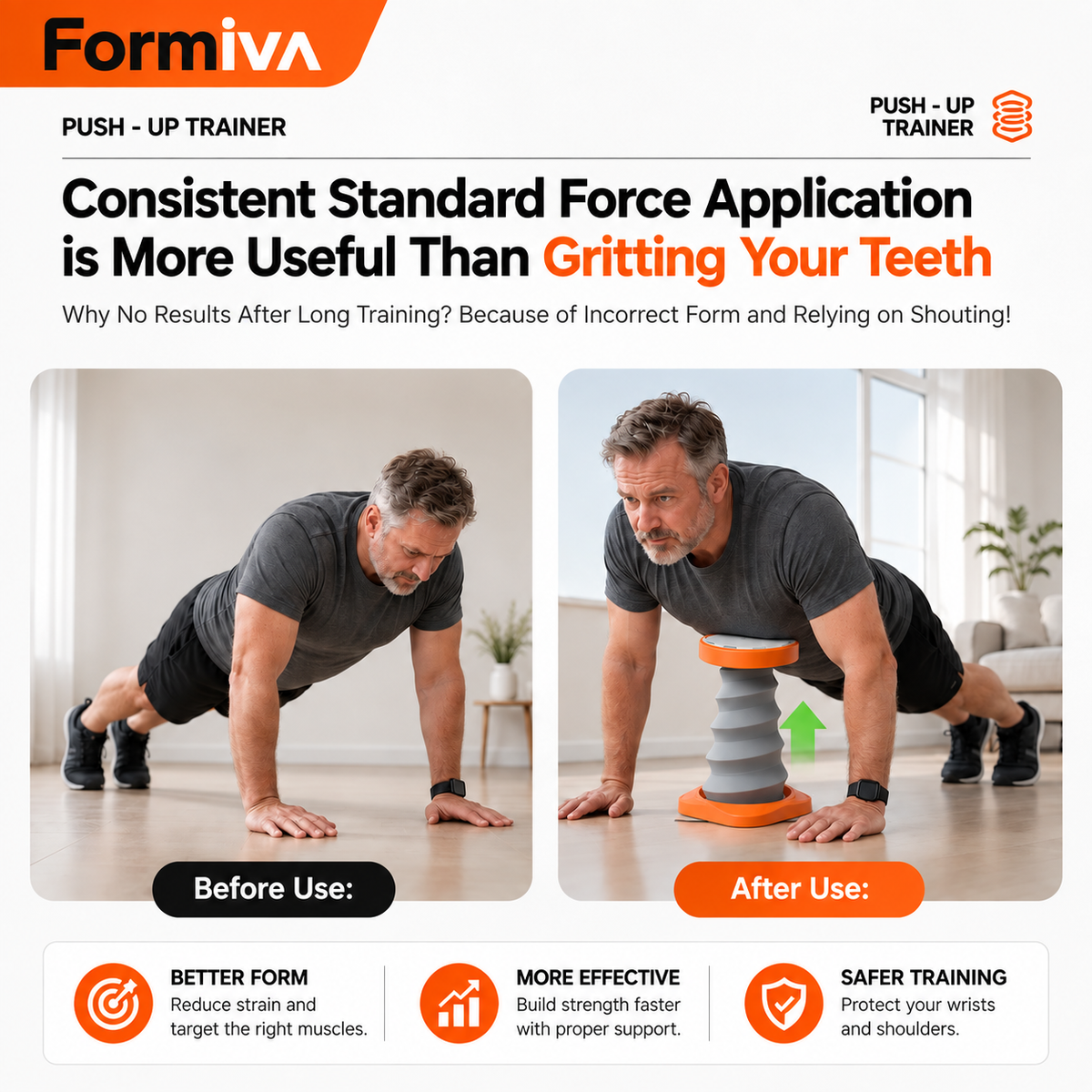 Formiva™ – Adjustable Push-Up Trainer for Better Workout Form