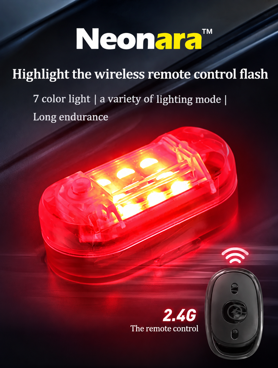 Neonara™ – 7-Color LED Wireless Car Strobe Light