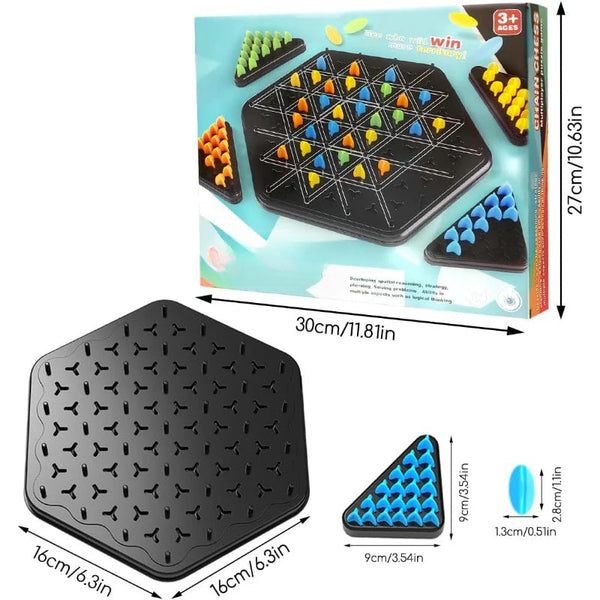 Triangle Chain Strategy Board Game – Educational Puzzle Game for Kids & Family