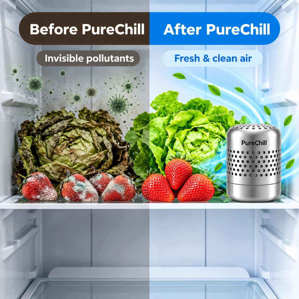 PureChill™ – Air Purifier for Refrigerator & Fresh Food Storage