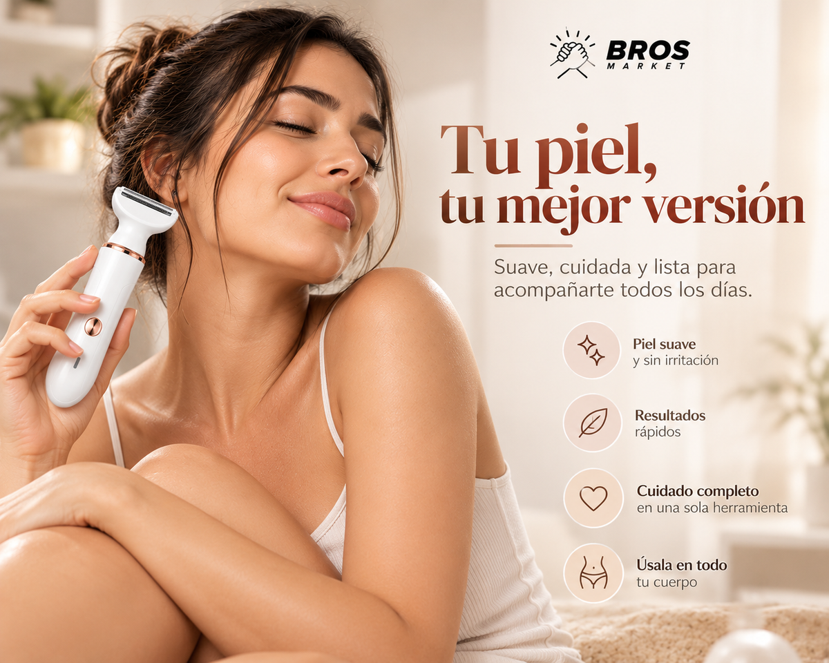 Veloura™ – Afeitadora Eléctrica Femenina 4 en 1 para Rostro y Cuerpo