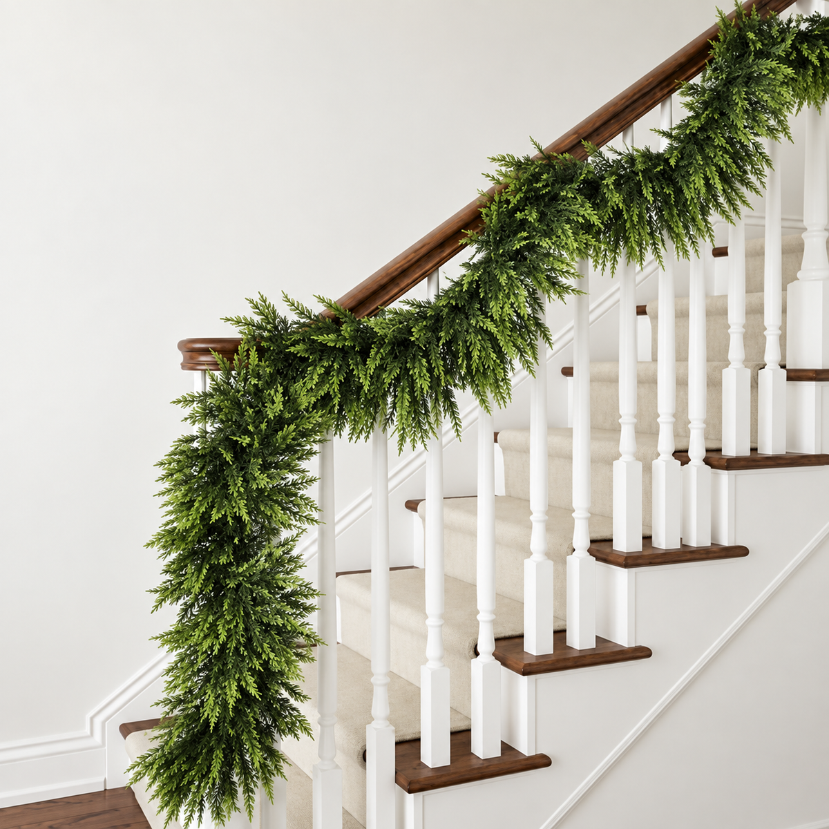Pinevera™ – Real Touch Cedar Garland Two-Pack Décor