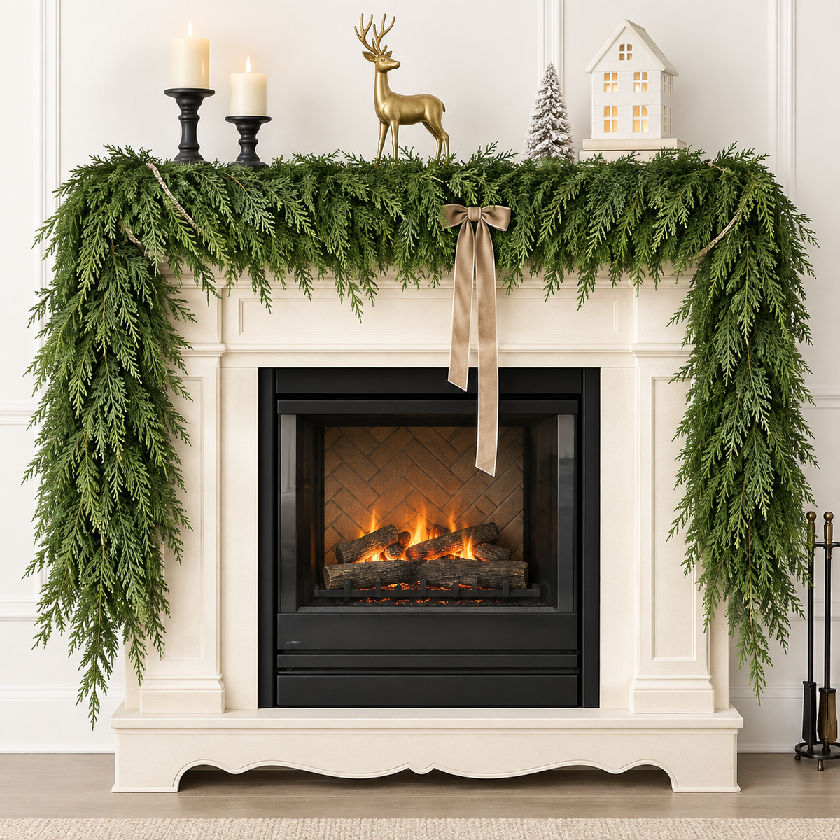 Pinevera™ – Real Touch Cedar Garland Two-Pack Décor
