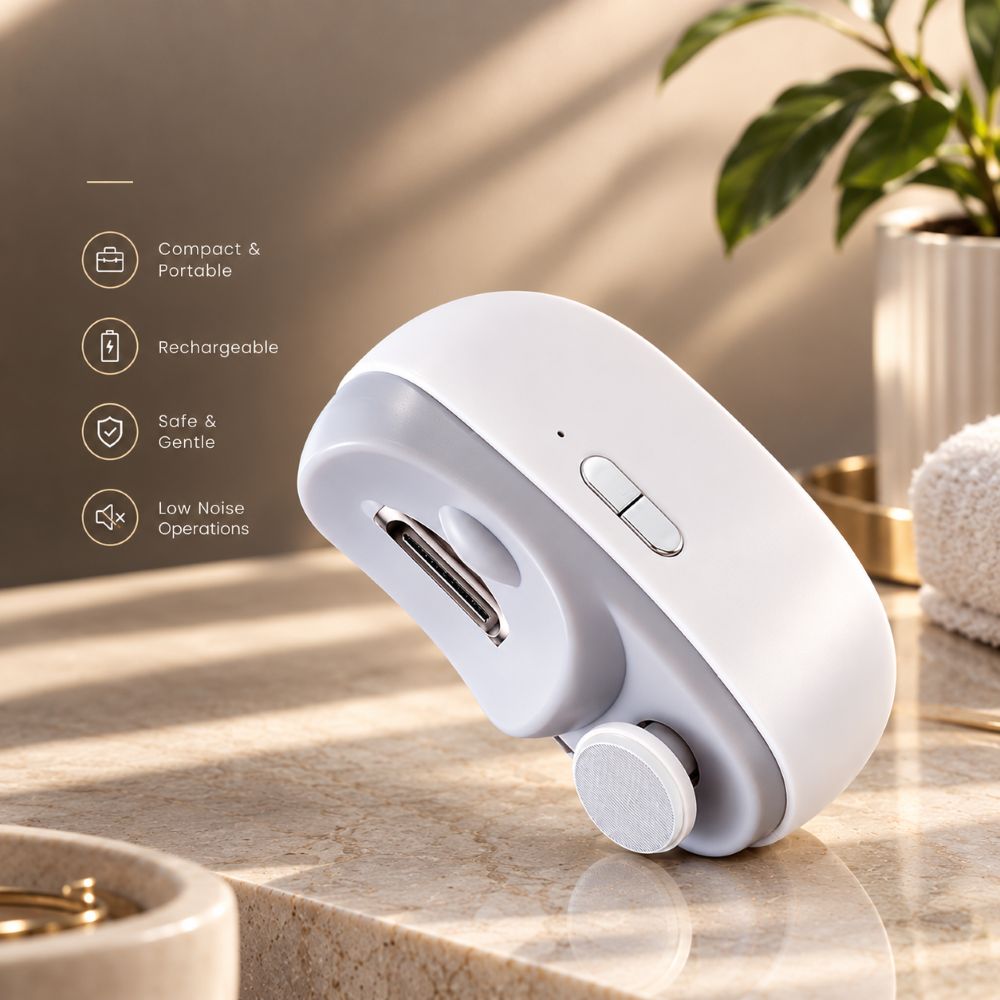 PureNails™ – Lima eléctrica suave para un recorte de uñas preciso
