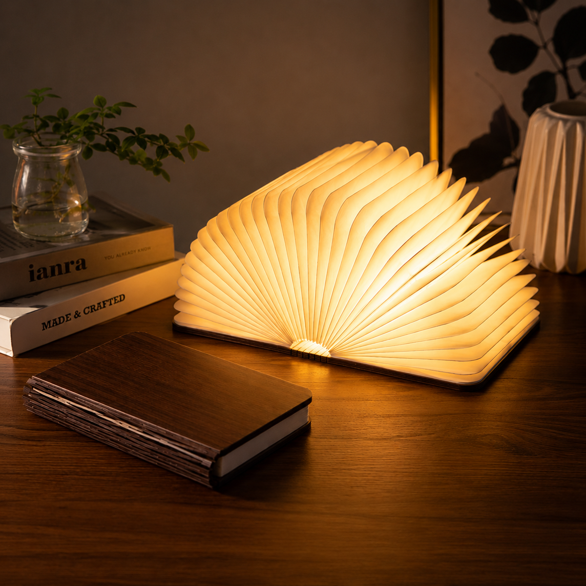 Foldlume™ – Magnetic Wooden Book Lamp With LED Lighting