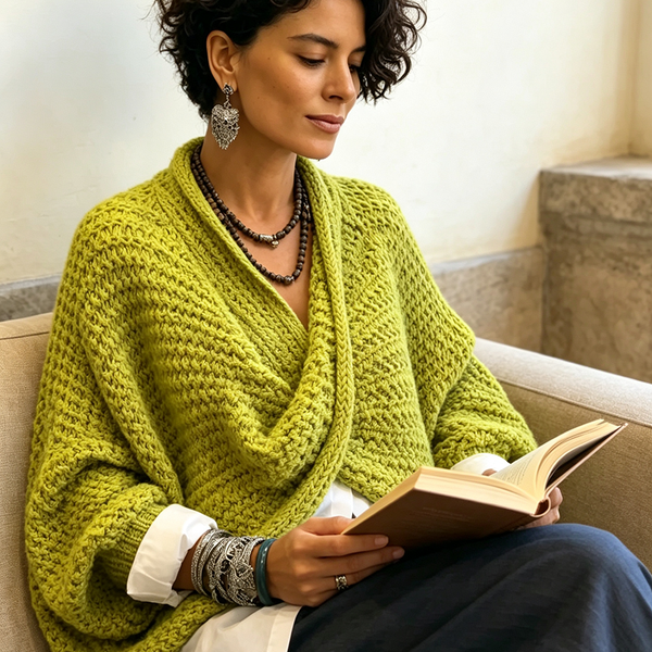 Lunévia™ – Suéter de Punto Elegante con Escote Cruzado en V