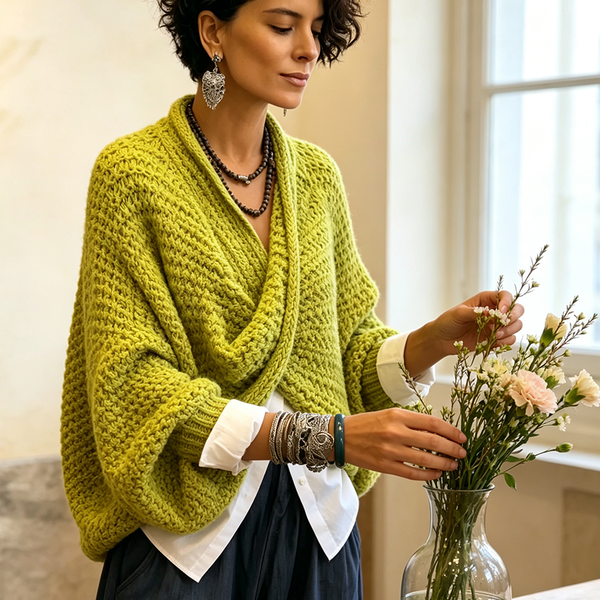 Lunévia™ – Suéter de Punto Elegante con Escote Cruzado en V