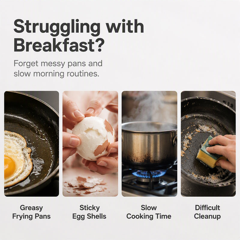 Eggluxe™ – Cocedor de huevos para microondas de doble cavidad para una cocción rápida