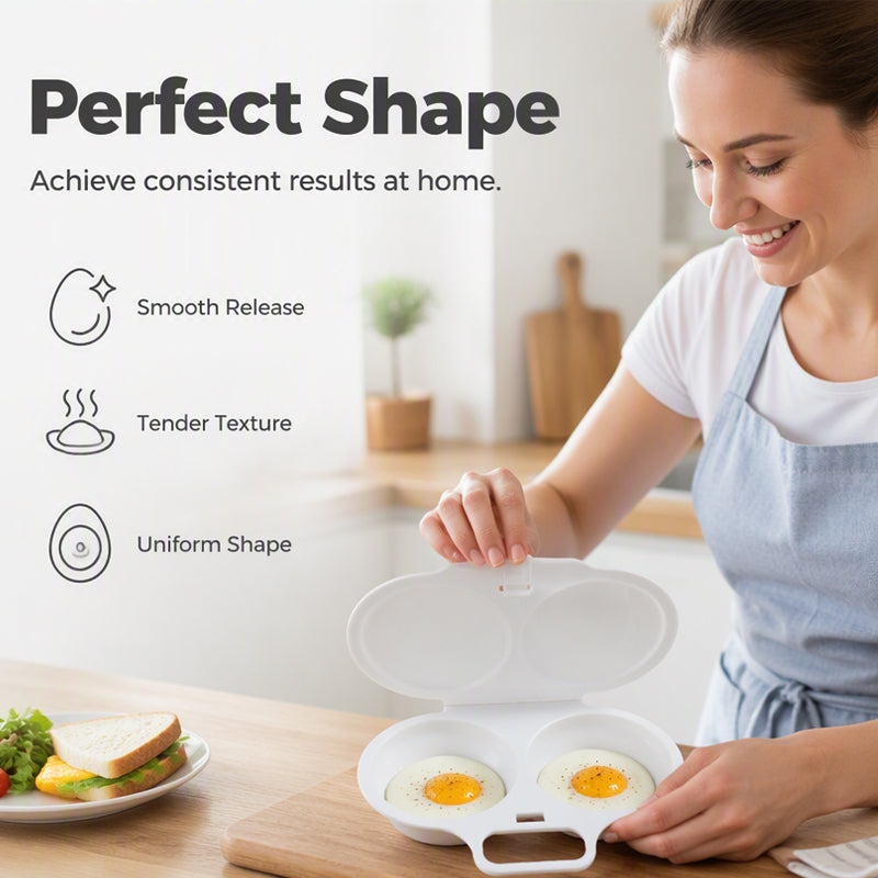 Eggluxe™ – Cocedor de huevos para microondas de doble cavidad para una cocción rápida