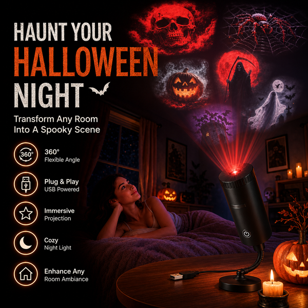 SpookLume™ HD Halloween Projector – 6 Spooky Themes for Instant Halloween Atmosphere
